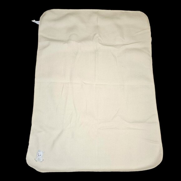 VTG Y2K Carters Light Yellow Fleece Baby Blanket Blue Green Bear Dog Animal - Picture 6 of 8